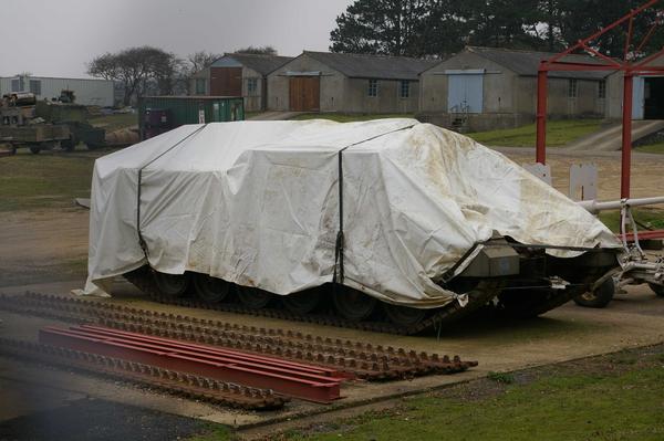 In the workshop yard - I think its an engineering variant of a Centurion?