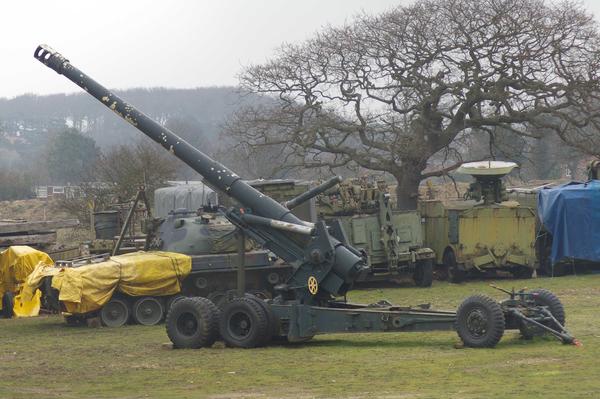 Long Tom undergoing restoration.
